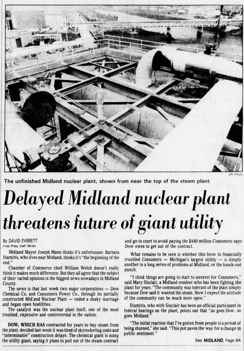 Midland Nuclear Power Plant (Cancelled) - July 1983 Delays (newer photo)